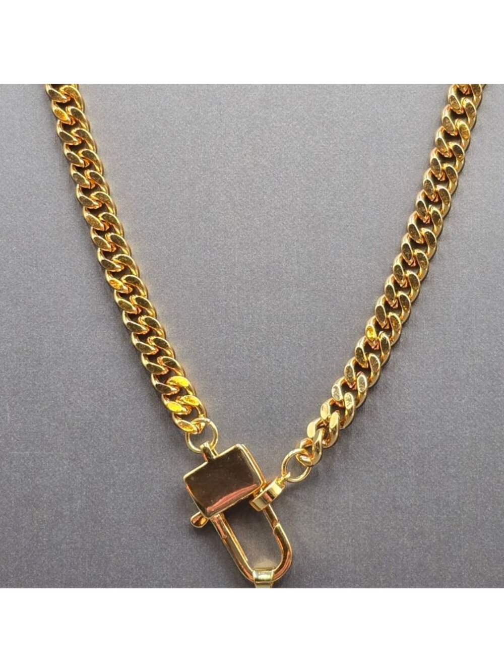 Melania Clara Wendy Necklace Blue Enamel Cross Pendant Gold Plated Curb Chain 16 - Picture 13 of 16